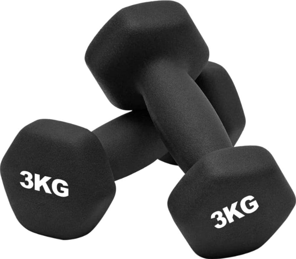 Neoprene Dumbbell Weights, Pair of Dumbbells for Home Gym, Sweat Resistant Non-Slip Hand Weights Set 2 X 1KG, 2KG, 3KG, 4KG, 5KG for Pilates, Aerobics, Strength Training