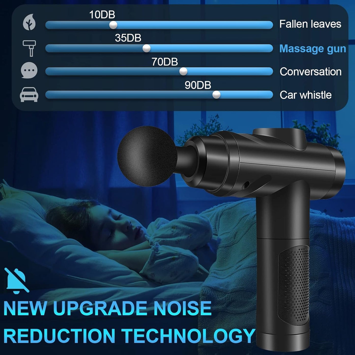 Massage Gun Deep Tissue, Muscle Percussion Massager with 30 Speeds Quiet Hand Massagers with LCD Touch Screen 10 Heads for Shoulder Body Back Relaxation (Black) (Black)