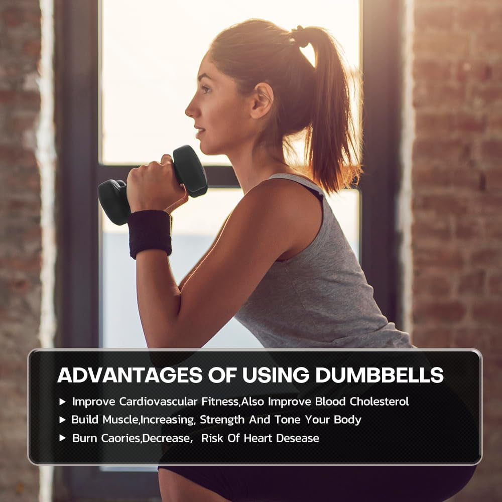 Neoprene Dumbbell Weights, Pair of Dumbbells for Home Gym, Sweat Resistant Non-Slip Hand Weights Set 2 X 1KG, 2KG, 3KG, 4KG, 5KG for Pilates, Aerobics, Strength Training